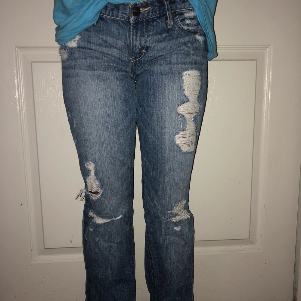 Abercrombie & Fitch distressed boot cut jeans